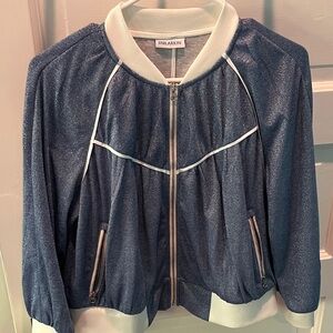 (In) Larkin Sparkling Blue and Cream Bomber Jacket